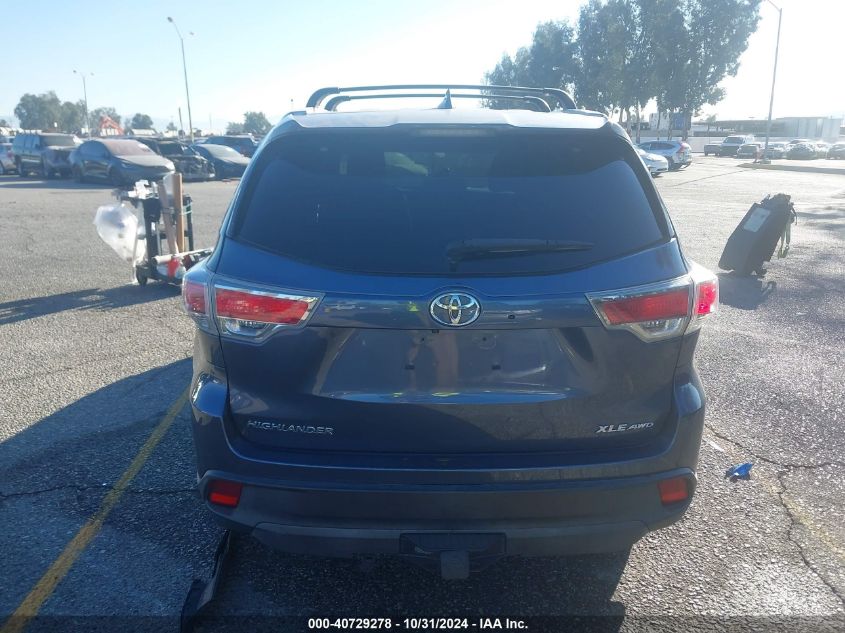 2016 Toyota Highlander Xle V6 VIN: 5TDJKRFH9GS255365 Lot: 40729278