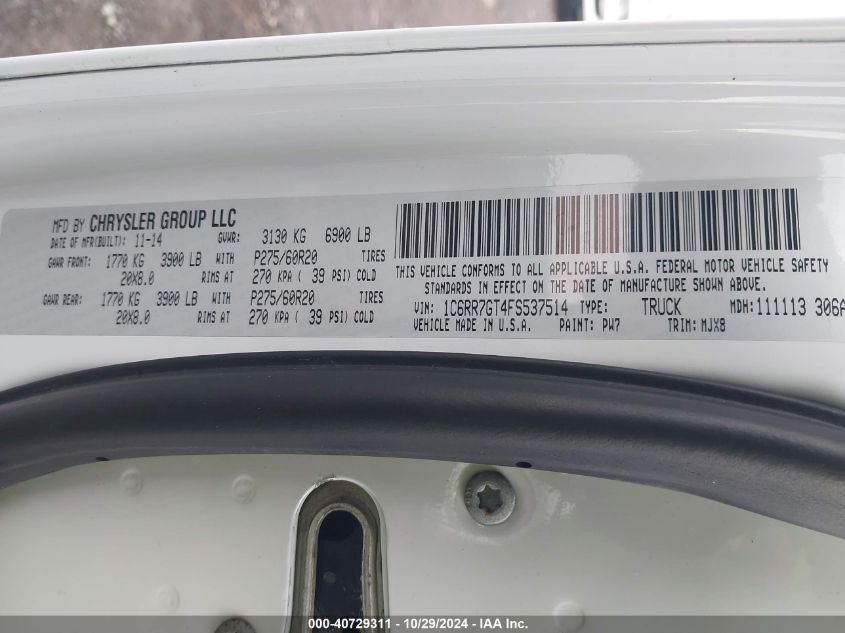 2015 RAM 1500 OUTDOORSMAN - 1C6RR7GT4FS537514