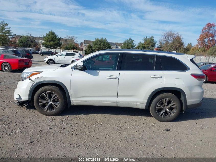 2016 Toyota Highlander Xle V6 VIN: 5TDJKRFH4GS249280 Lot: 40729538