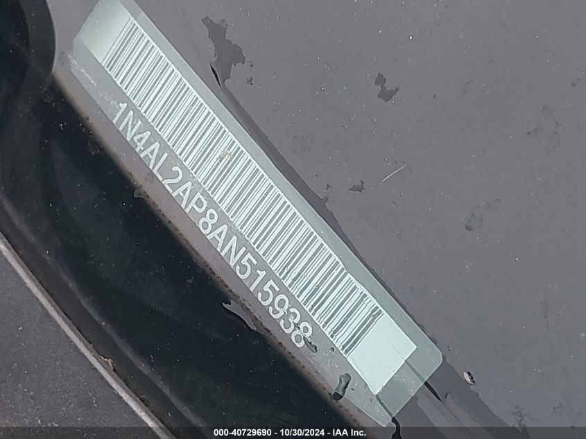 2010 Nissan Altima 2.5 S VIN: 1N4AL2AP8AN515938 Lot: 40729690