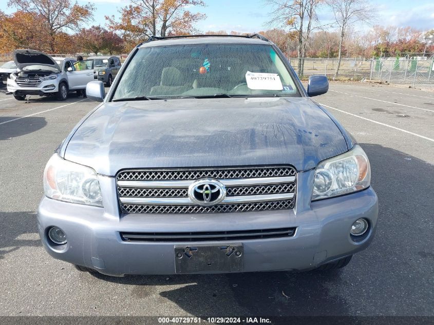 2006 Toyota Highlander Hybrid Limited V6 VIN: JTEEW21A860019102 Lot: 40729751