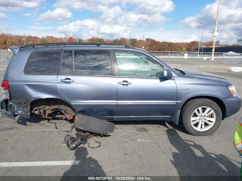 2006 Toyota Highlander Hybrid Limited V6 VIN: JTEEW21A860019102 Lot: 40729751