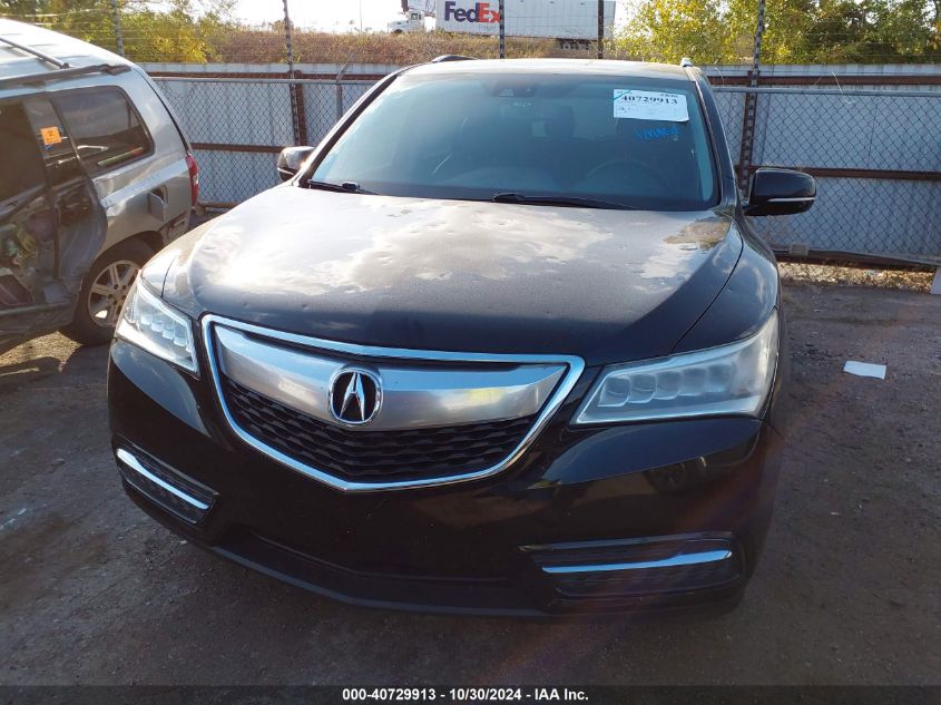 2014 Acura Mdx Technology Package VIN: 5FRYD4H42EB046166 Lot: 40729913