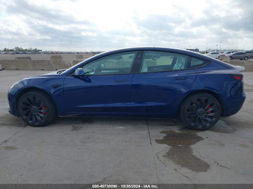 2022 Tesla Model 3 Performance Dual Motor All-Wheel Drive VIN: 5YJ3E1EC8NF163172 Lot: 40730090