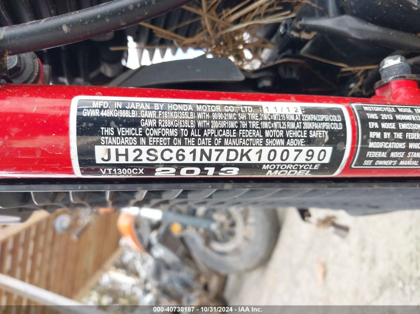 2013 HONDA VT1300 CX - JH2SC61N7DK100790
