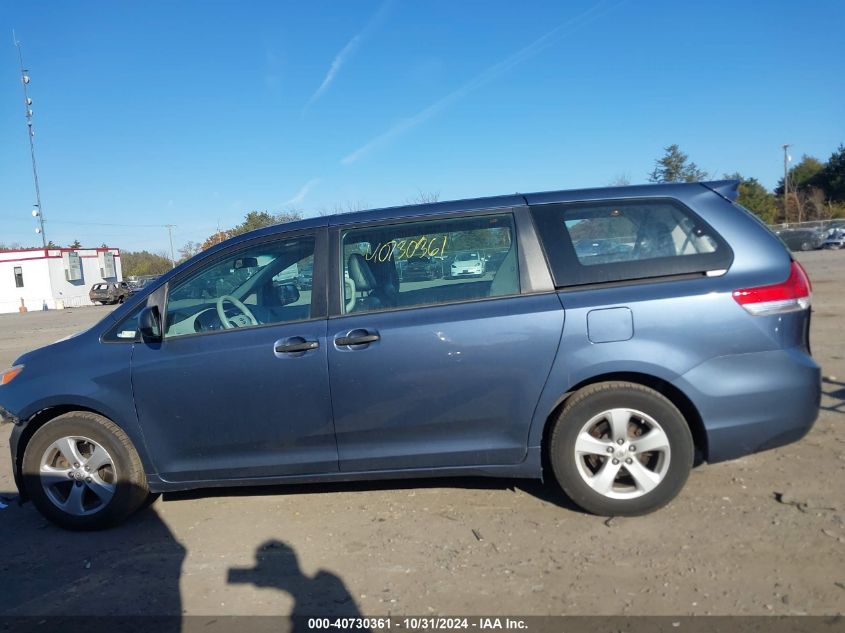 2014 Toyota Sienna L V6 7 Passenger VIN: 5TDZK3DCXES416598 Lot: 40730361