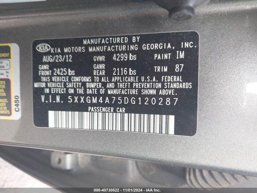 2013 KIA OPTIMA LX - 5XXGM4A75DG120287