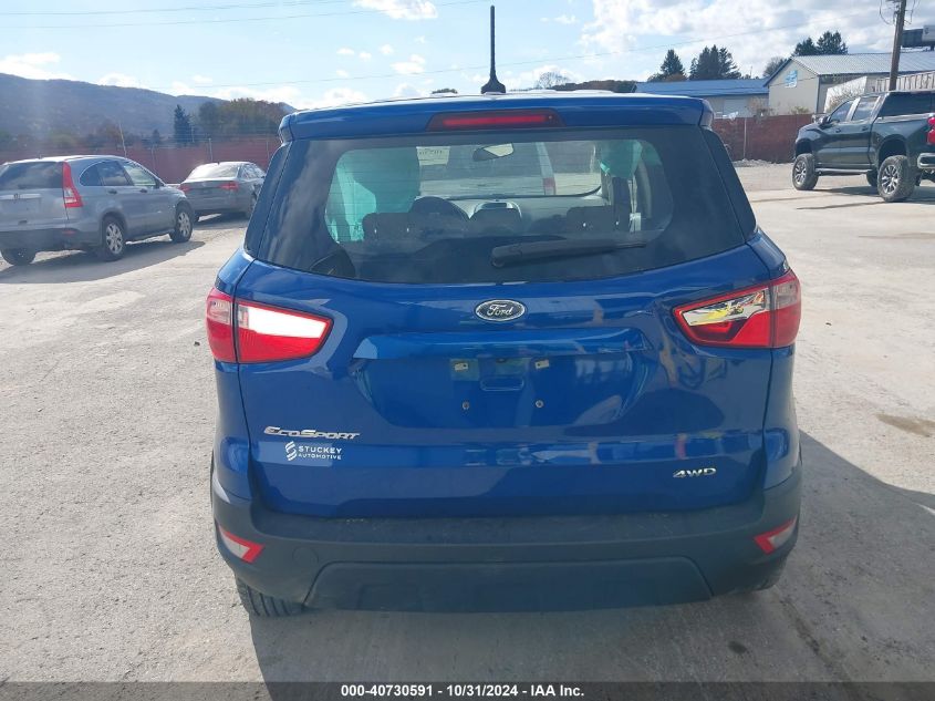 2021 Ford Ecosport S VIN: MAJ6S3FL7MC455462 Lot: 40730591