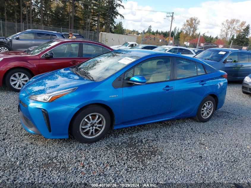 2019 Toyota Prius L Eco VIN: JTDKARFU4K3087892 Lot: 40730726