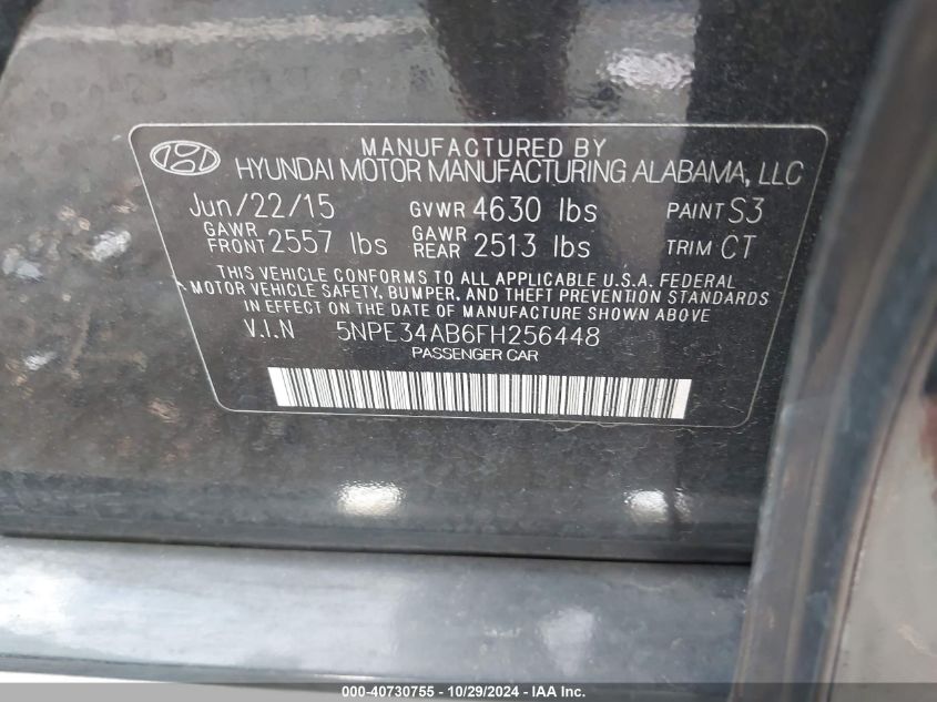 2015 HYUNDAI SONATA LIMITED 2.0T - 5NPE34AB6FH256448