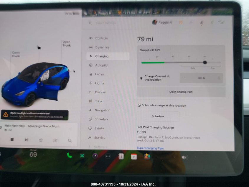 2021 Tesla Model Y Performance Dual Motor All-Wheel Drive VIN: 5YJYGDEF5MF230336 Lot: 40731195