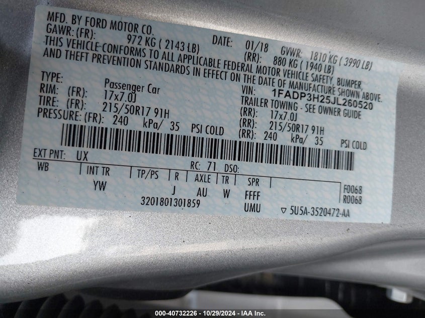 2018 FORD FOCUS SEL - 1FADP3H25JL260520