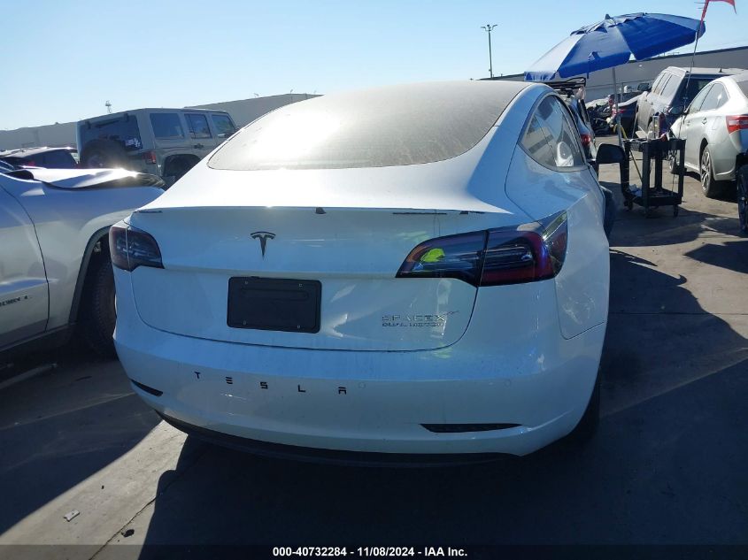 2022 Tesla Model 3 Long Range Dual Motor All-Wheel Drive VIN: 5YJ3E1EB0NF293454 Lot: 40732284