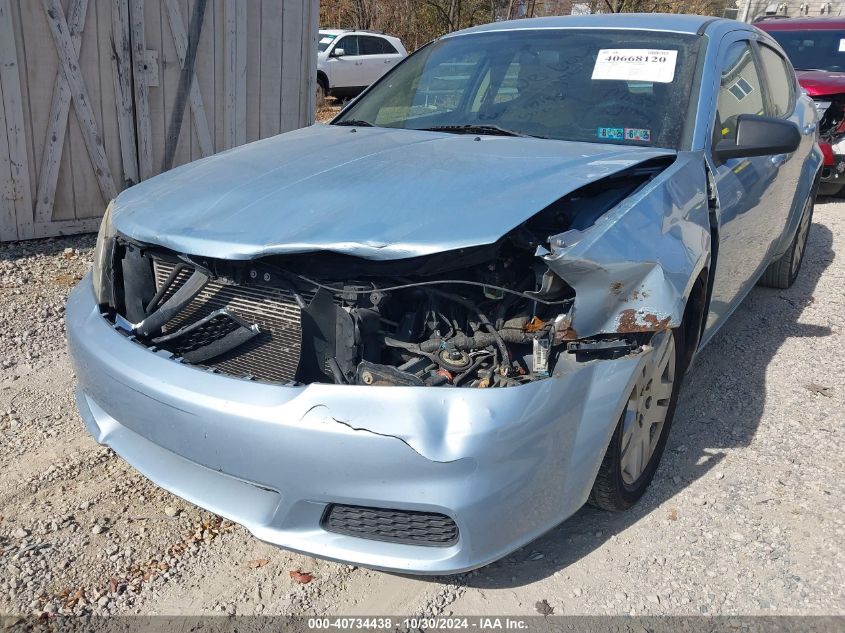 2013 Dodge Avenger Se VIN: 1C3CDZAB9DN676143 Lot: 40734438