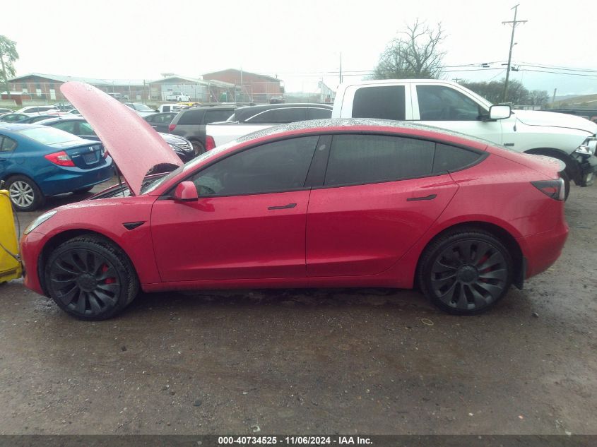 2022 Tesla Model 3 Performance Dual Motor All-Wheel Drive VIN: 5YJ3E1EC6NF165731 Lot: 40734525