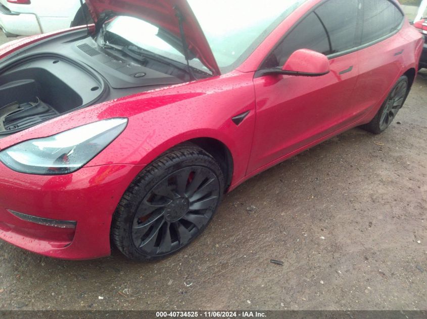 2022 Tesla Model 3 Performance Dual Motor All-Wheel Drive VIN: 5YJ3E1EC6NF165731 Lot: 40734525