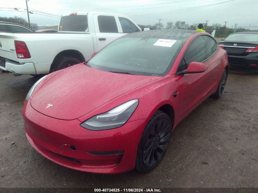 VIN 5YJ3E1EC6NF165731 2022 TESLA MODEL 3 no.2