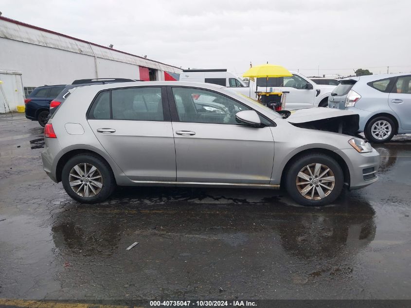 2015 Volkswagen Golf Tsi S 4-Door VIN: 3VW217AU5FM057121 Lot: 40735047