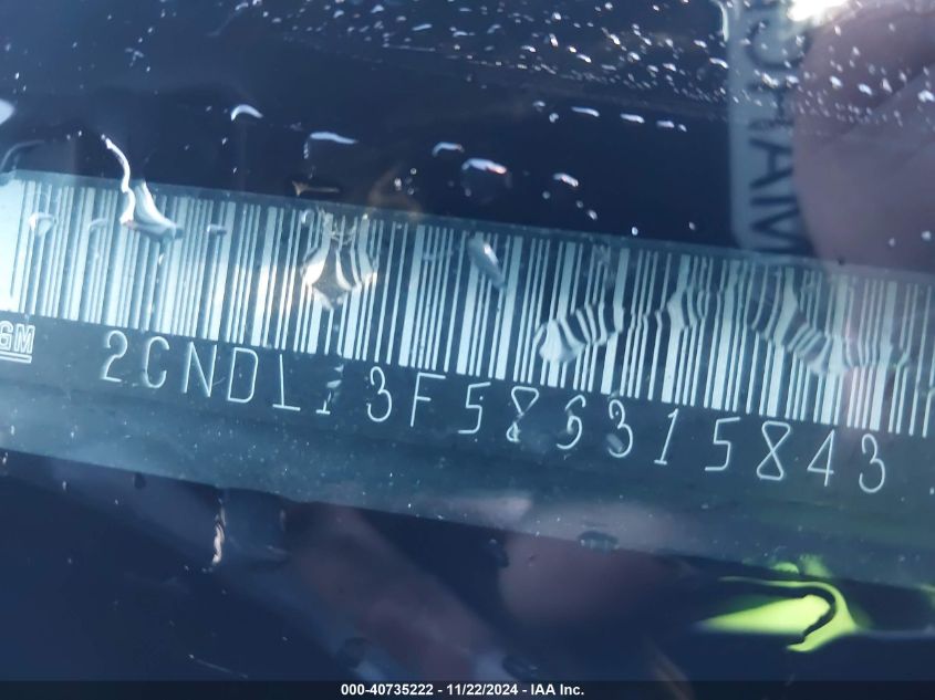 2008 Chevrolet Equinox Ls VIN: 2CNDL13F586315843 Lot: 40735222