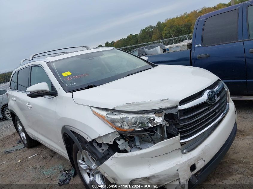 2015 Toyota Highlander Limited Platinum V6 VIN: 5TDDKRFH1FS203711 Lot: 40735450