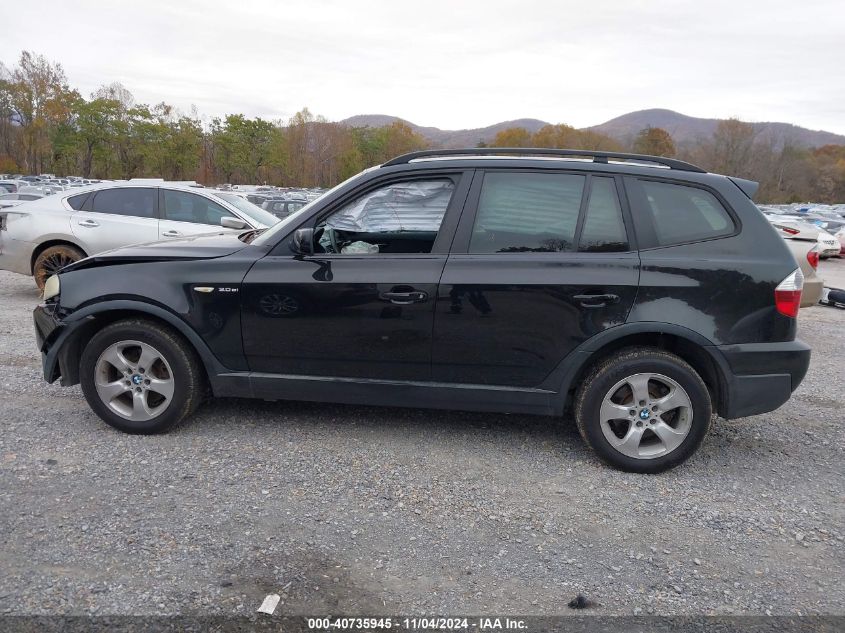 2007 BMW X3 3.0Si VIN: WBXPC93427WF20626 Lot: 40735945