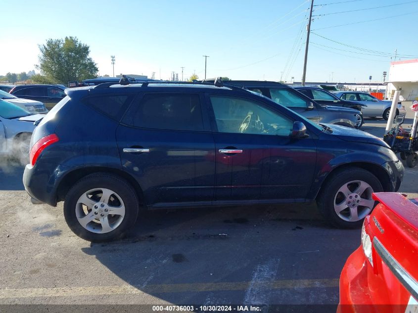 2003 Nissan Murano Sl VIN: JN8AZ08W63W202897 Lot: 40736003