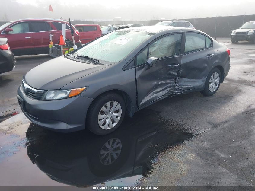 2012 Honda Civic Lx VIN: 2HGFB2F58CH585351 Lot: 40736189