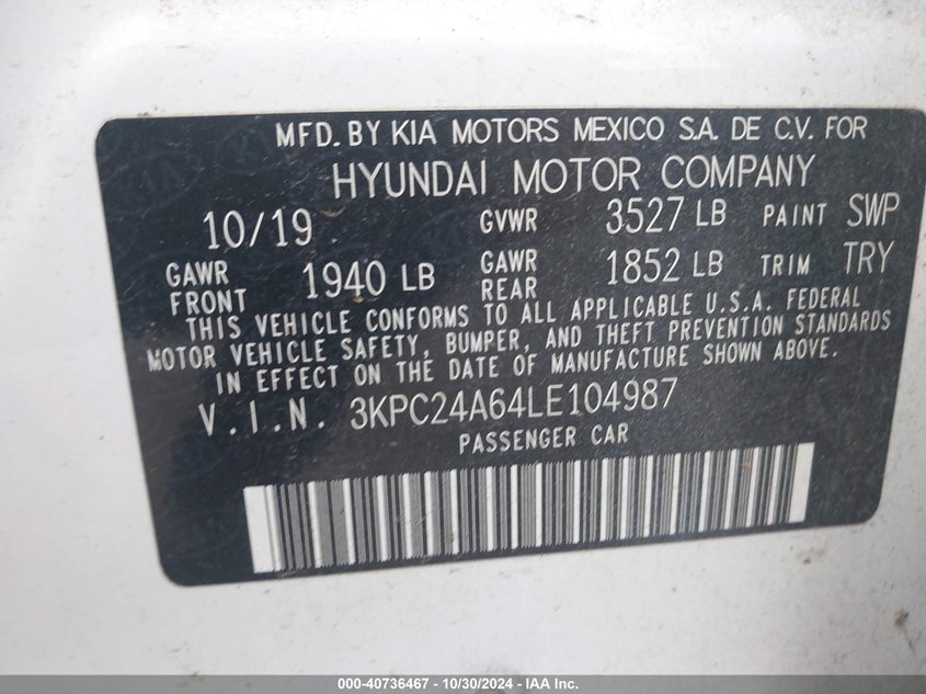 2020 HYUNDAI ACCENT SE - 3KPC24A64LE104987