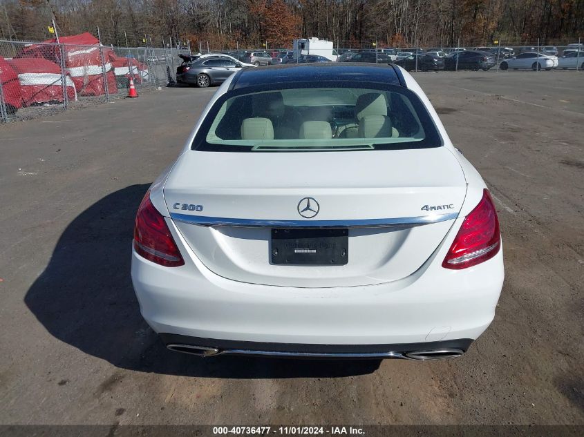 2016 Mercedes-Benz C 300 4Matic/Luxury 4Matic/Sport 4Matic VIN: 55SWF4KB1GU175396 Lot: 40736477