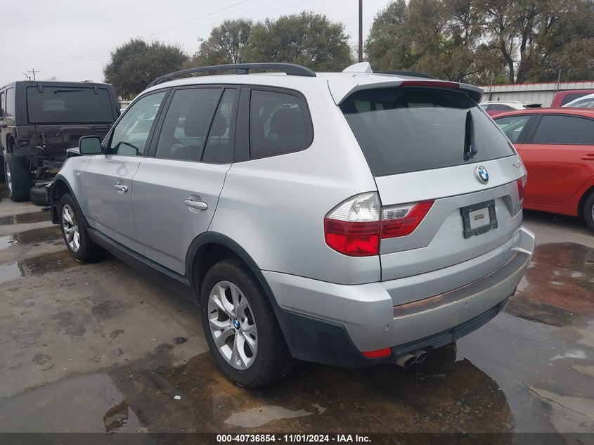 2009 BMW X3 xDrive30I silver suv gasoline WBXPC93429WJ24468 photo #4