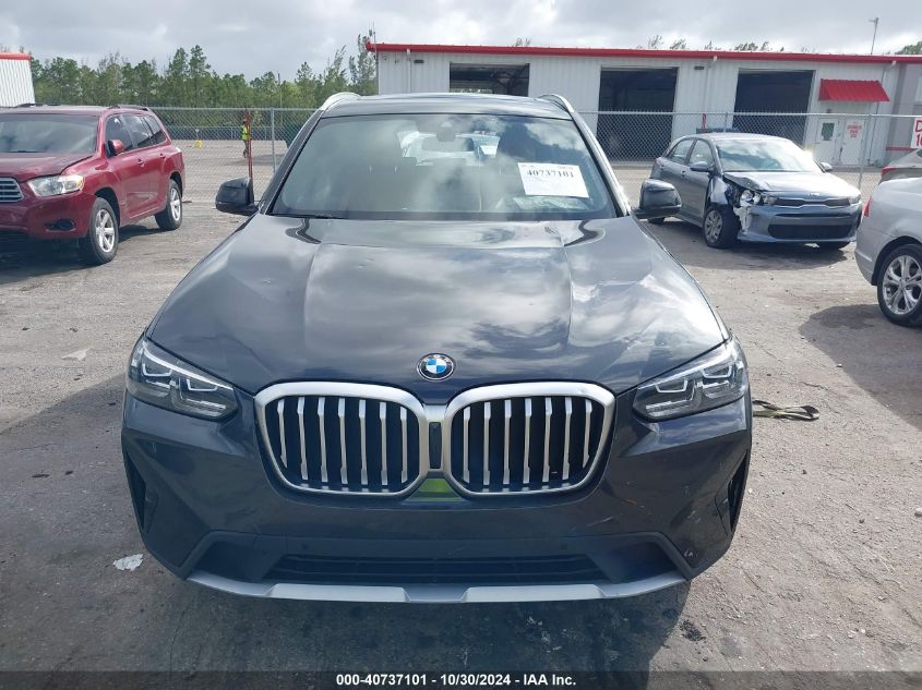 2022 BMW X3 Sdrive30I VIN: 5UX43DP06N9N39620 Lot: 40737101