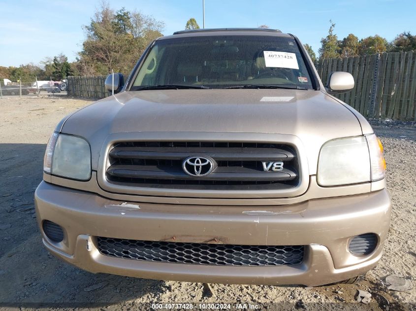 2001 Toyota Sequoia Sr5 V8 VIN: 5TDBT44A81S038360 Lot: 40737428