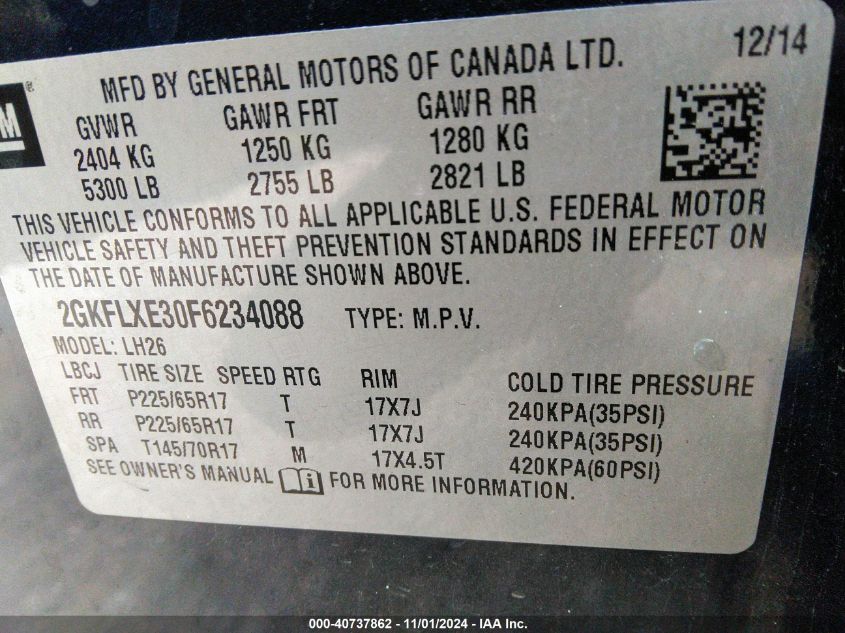 2015 GMC TERRAIN SLT-1 - 2GKFLXE30F6234088