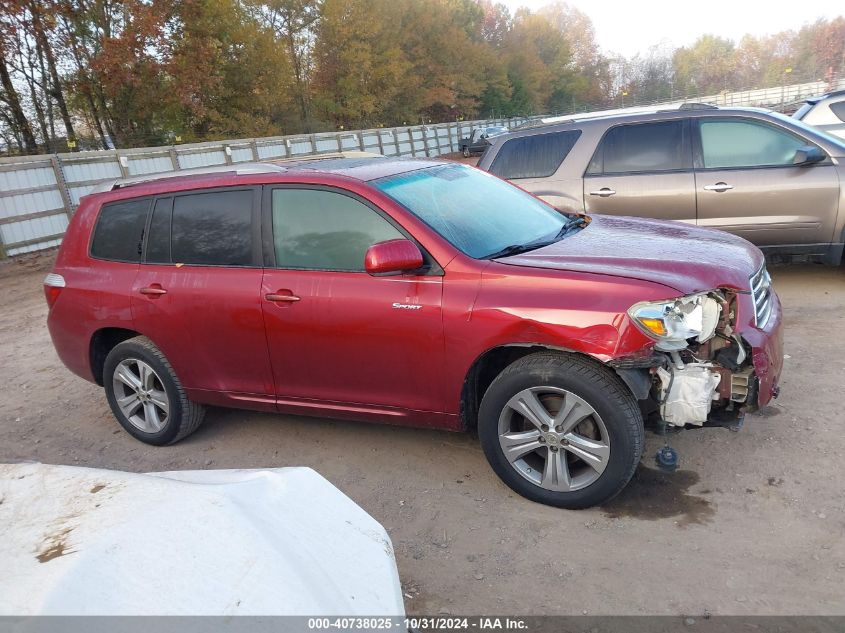 2008 Toyota Highlander Sport VIN: JTEES43A582052411 Lot: 40738025