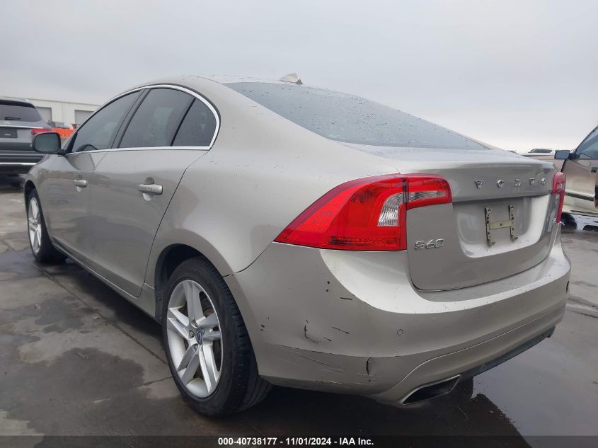 2014 Volvo S60 T5/T5 Platinum/T5 Premier/T5 Premier Plus VIN: YV1612FS5E1287309 Lot: 40738177