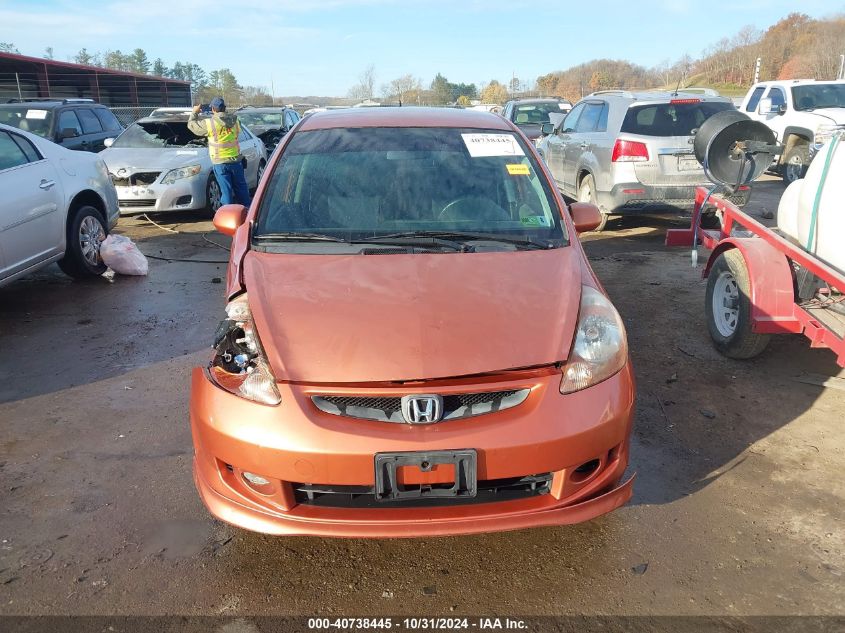 2008 Honda Fit Sport VIN: JHMGD37698S023239 Lot: 40738445