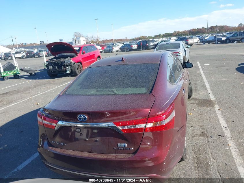 2013 Toyota Avalon Hybrid Limited VIN: 4T1BD1EB8DU014848 Lot: 40738645