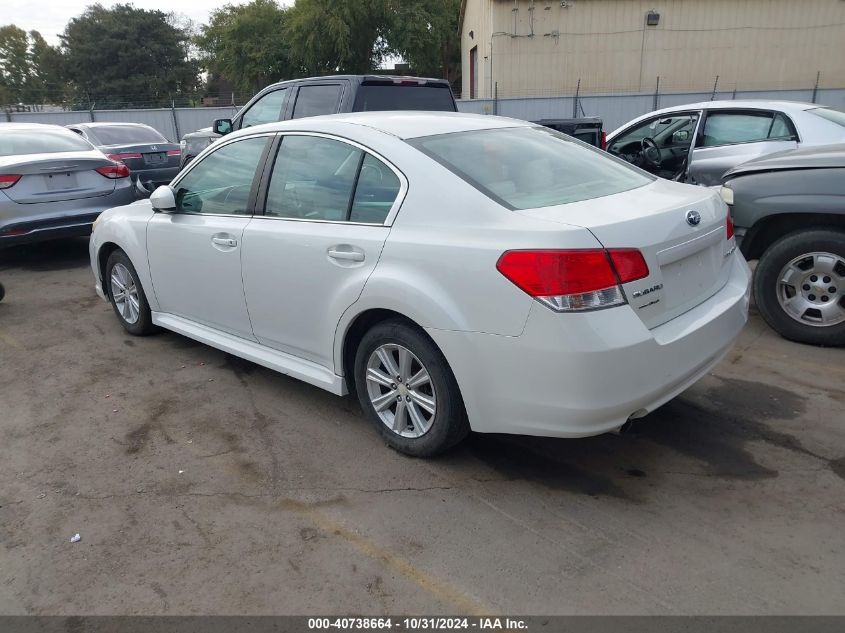 2011 Subaru Legacy 2.5I VIN: 4S3BMAA60B1250048 Lot: 40738664