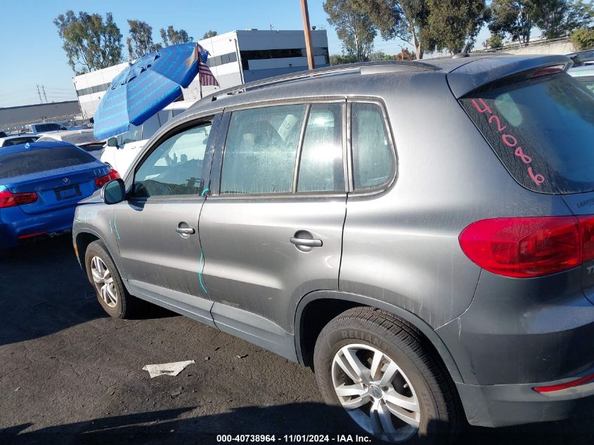 2016 Volkswagen Tiguan S VIN: WVGAV7AX2GW554055 Lot: 40738964