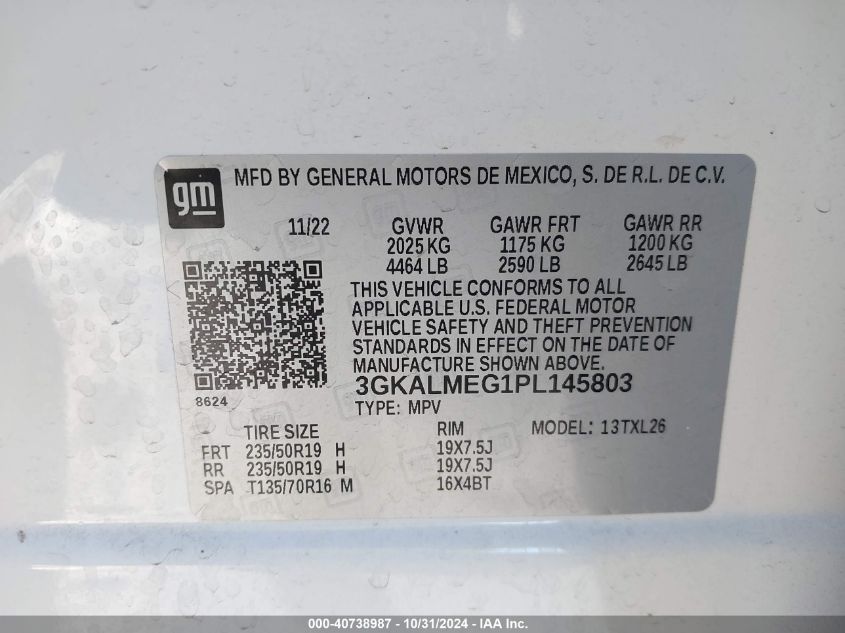 2023 GMC Terrain Fwd Sle VIN: 3GKALMEG1PL145803 Lot: 40738987