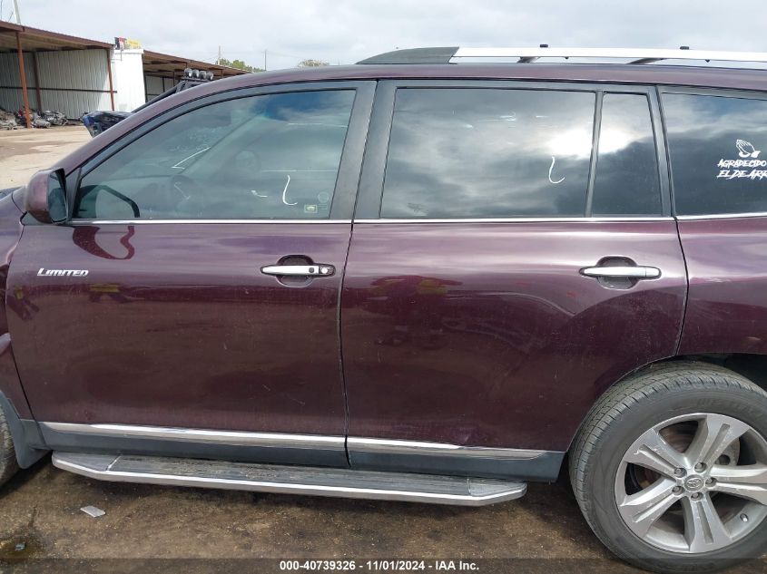 2013 Toyota Highlander Limited V6 VIN: 5TDYK3EH9DS112845 Lot: 40739326