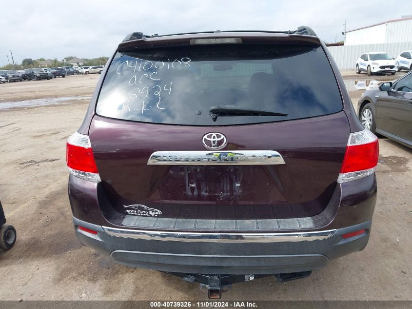 2013 Toyota Highlander Limited V6 VIN: 5TDYK3EH9DS112845 Lot: 40739326