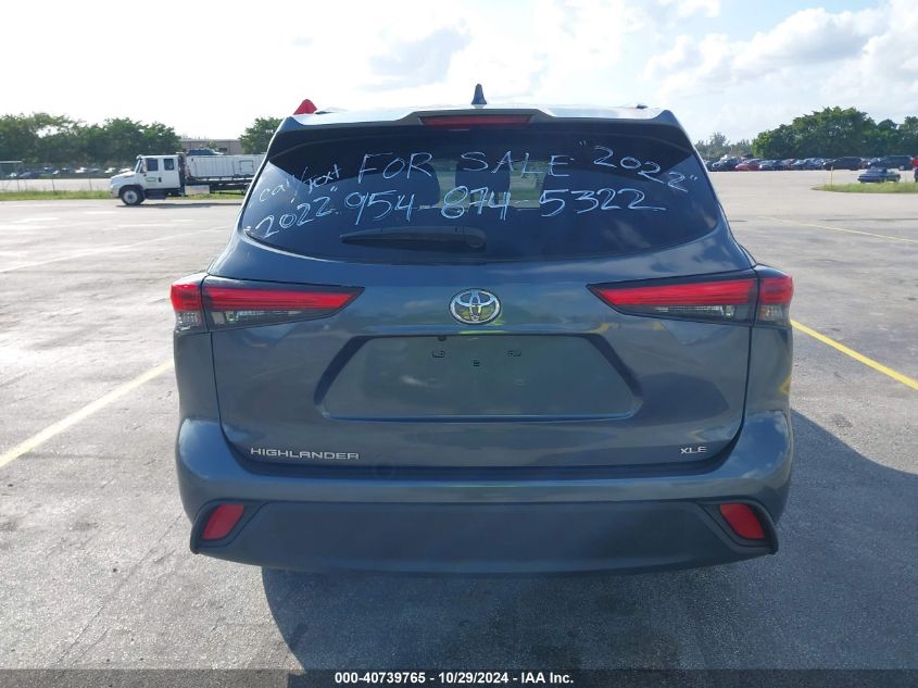 2022 Toyota Highlander Xle VIN: 5TDGZRAH4NS539819 Lot: 40739765