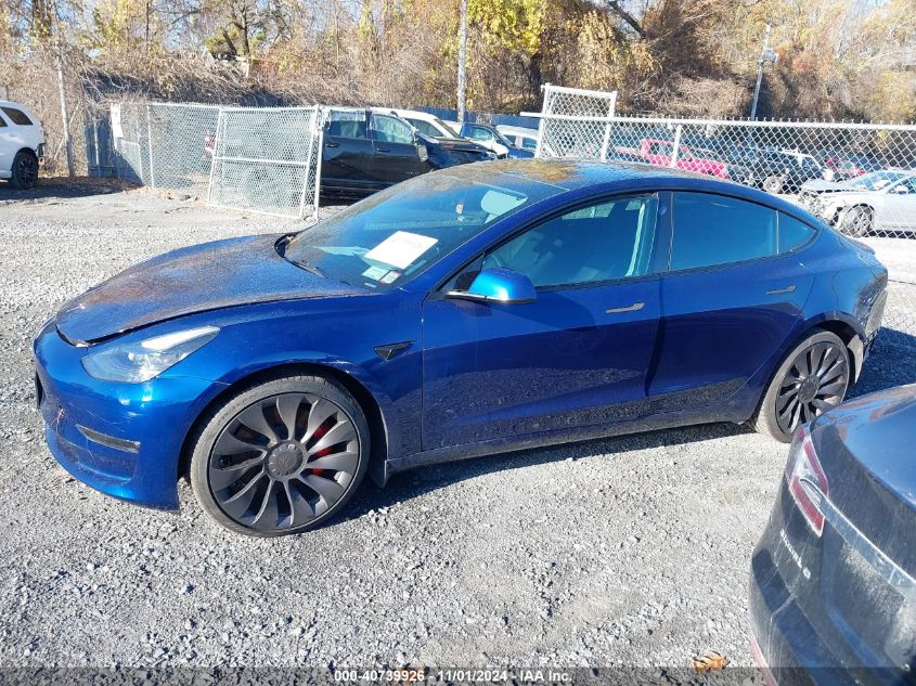 2023 Tesla Model 3 Performance Dual Motor All-Wheel Drive VIN: 5YJ3E1EC7PF690171 Lot: 40739926