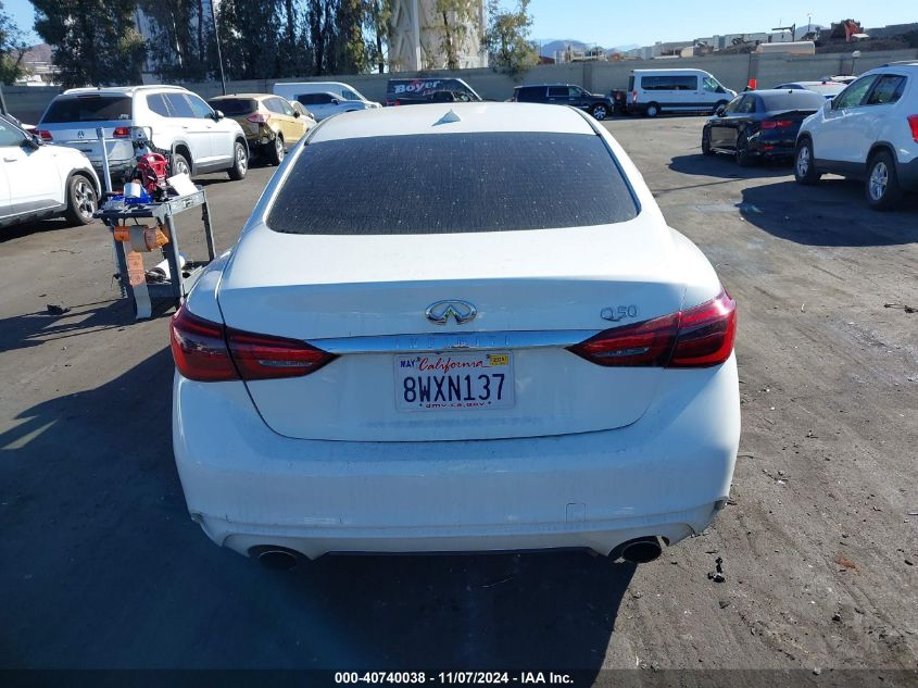 2021 Infiniti Q50 Pure VIN: JN1EV7AP0MM701599 Lot: 40740038