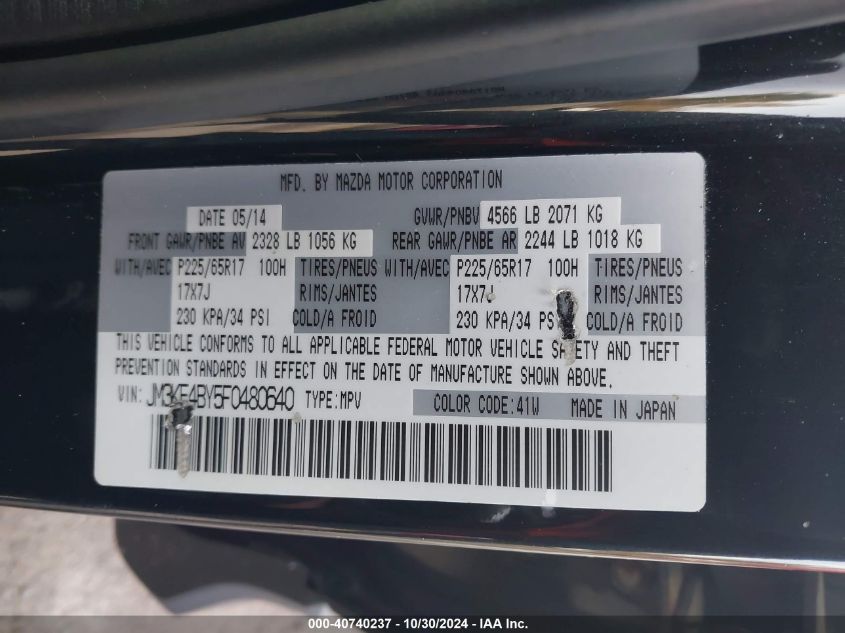 2015 MAZDA CX-5 SPORT - JM3KE4BY5F0480640