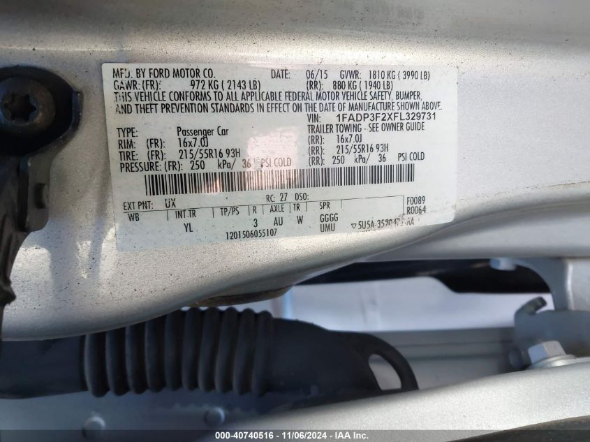 2015 FORD FOCUS SE - 1FADP3F2XFL329731