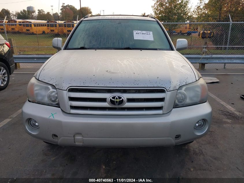 2006 Toyota Highlander V6 VIN: JTEGP21A560103142 Lot: 40740563