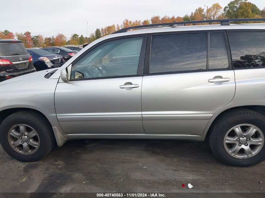 2006 Toyota Highlander V6 VIN: JTEGP21A560103142 Lot: 40740563