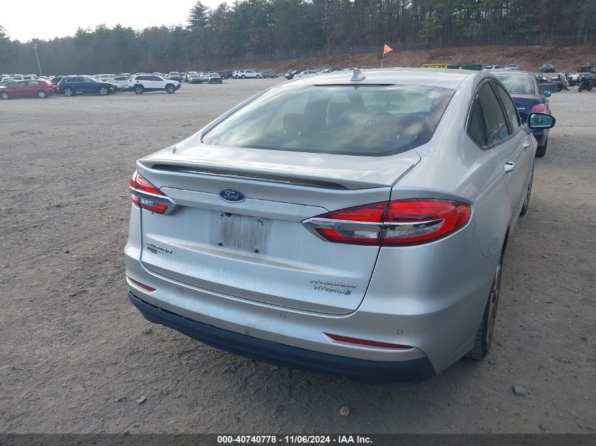 2019 Ford Fusion Hybrid Titanium VIN: 3FA6P0RU6KR125962 Lot: 40740778